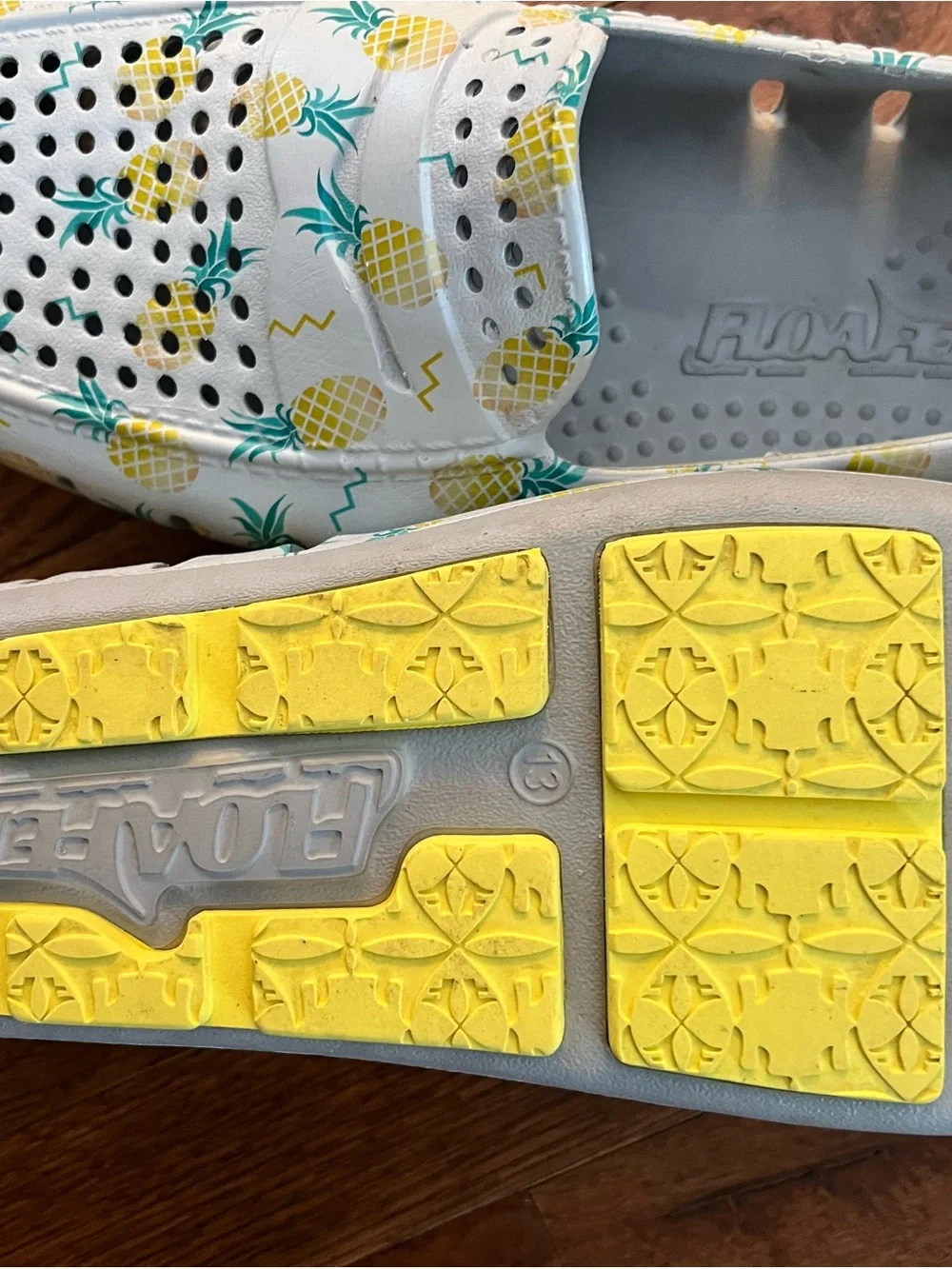 RoastersPerforated White Slip-On Shoe with Tropical Yellow Accent size 13